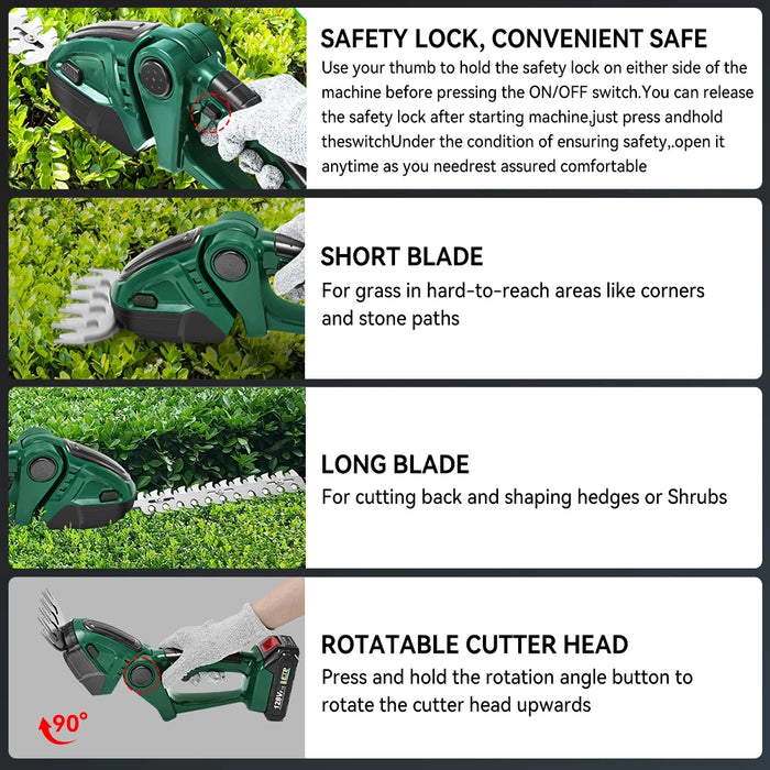 2-in-1 Cordless Hedge Trimmer – Makita Compatible